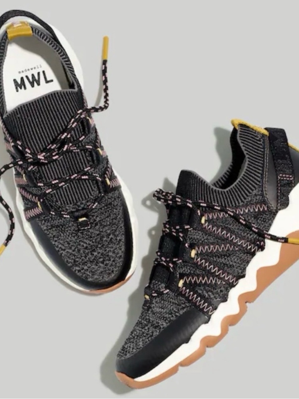 Madewell Black Knit/Woven Sneakers Women’s Size 8.5 pre- owned